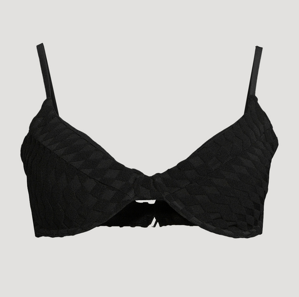 Good American Jacquard Demi Bikini Top size M